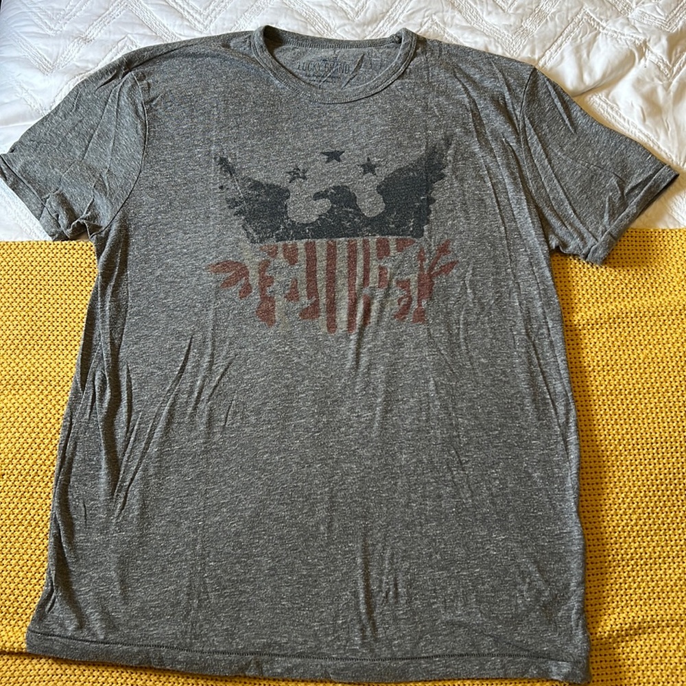 Lucky brand mens American flag eagle shirt